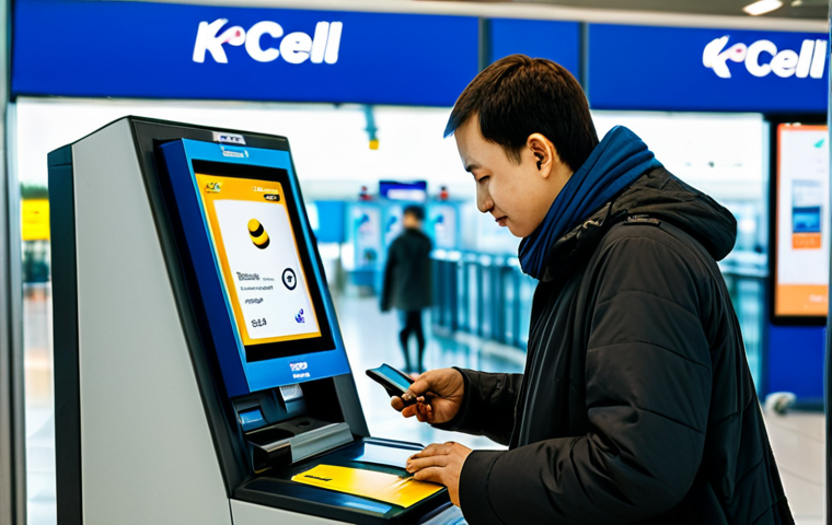 Local SIM Card**

"A traveler fully clothed in modest attire purchasing a local SIM card at a kiosk in Almaty International Airport, Kazakhstan. Kiosk displays signs for Beeline, Kcell, and Tele2. Background shows blurred airport activity. Safe for work, appropriate content, professional shot, perfect anatomy, natural proportions."

**